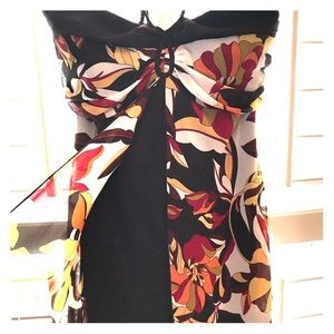 Strapless, layered dress.